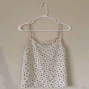 Brandy Melville one-size off white and blue tank top